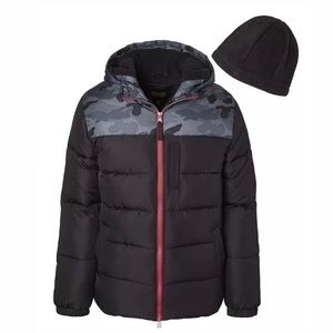 Boys Puffer Coat/ Beanie